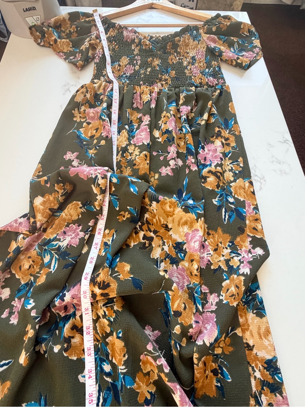 Xhilaration Olive Green One-Shoulder Floral Maxi Dress - Picture 7 of 10